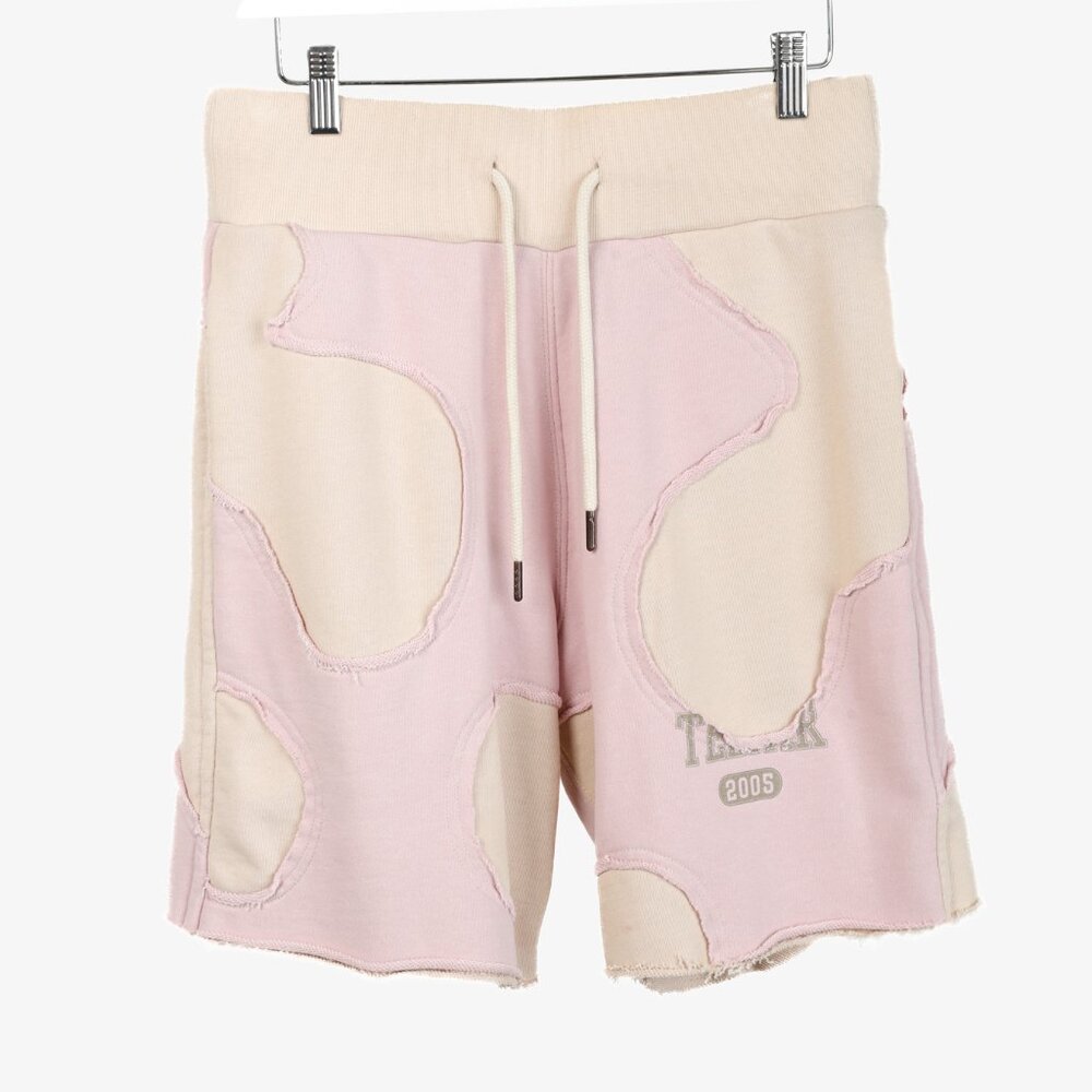 Telfar Pink Khaki Camo Cut-Out Shorts